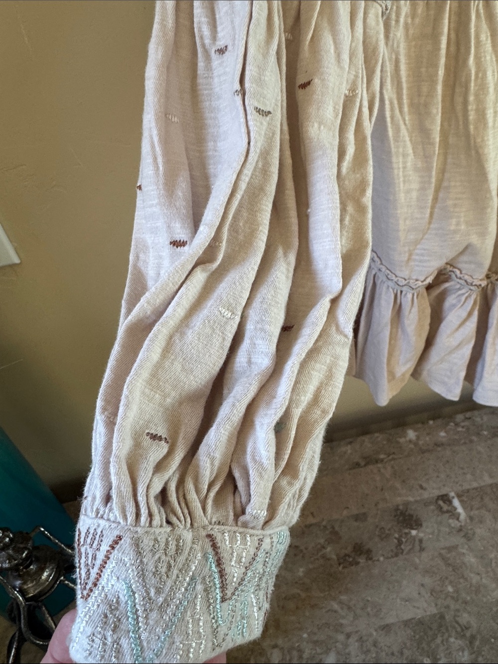 Free People Cream Embroidered Peasant Tunic - Picture 5 of 10